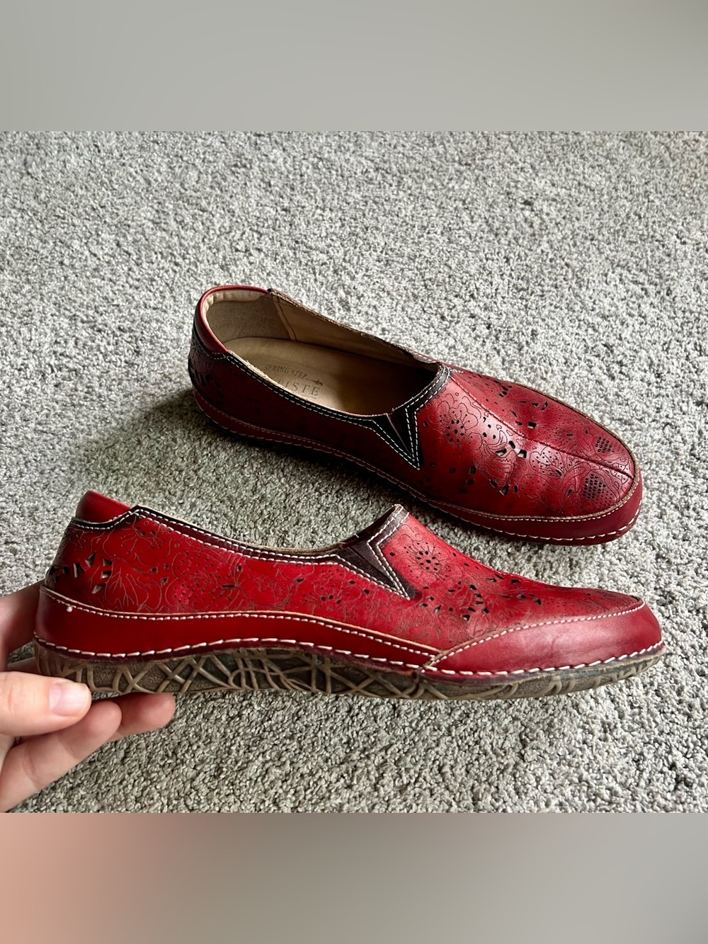 L’Artiste by Spring Step Womens 41 Libora Leather Flat Slip on Shoe Loafers